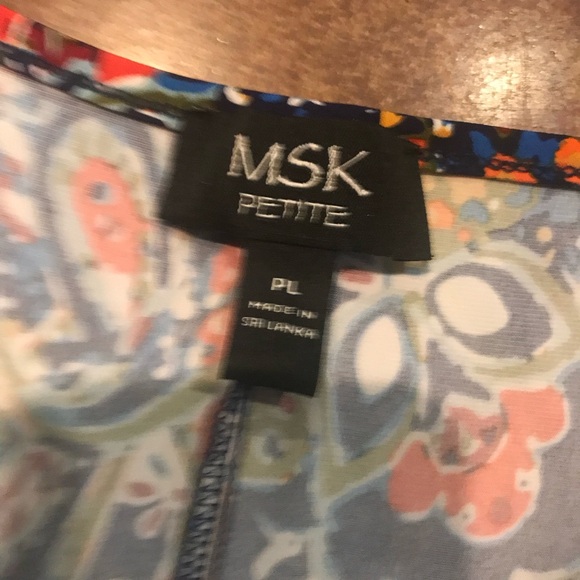 MSK Petite Colorful Paisley and Floral Print Sleeveless Mini Dress/Tunic Sz PL - Picture 7 of 7